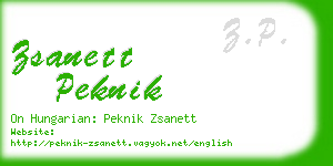 zsanett peknik business card